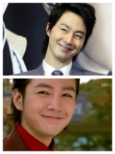 Above: Jo In Sung Below: Jang Geun Suk The first time I saw Jo In Sung was in the drama "What Happened in Bali".  And when I watched Jang Geun Suk in Hwang Jini, I though to myself, Oh they're paired again. But then I found out he's not Jo In Sung. They Jang Geun Suk is really the younger version of Jo In Sung. 