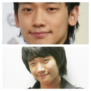 Above: Rain Below: 2pm's Junho Their eyes are very similar, it's crazy, especially when they smile. 